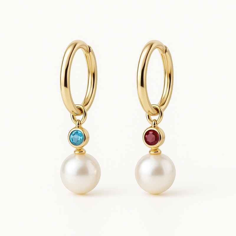 Elegant Minimalist Pearl Birthstone Earrings Dainty Charm Drop for Women