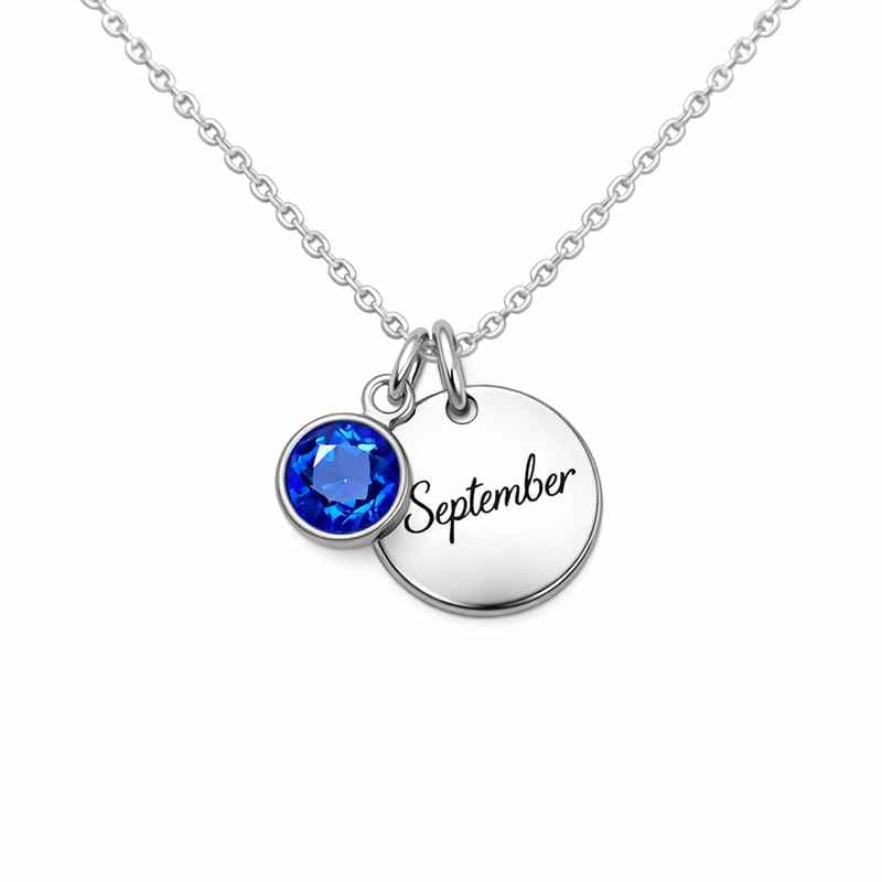 Personalized Birthstone Necklace with Birth Month Charm Pendant