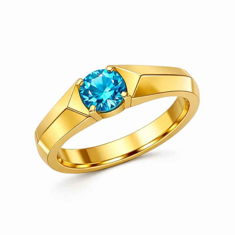 Geometric Birthstone Zircon Ring – Gold Plated Stainless Steel Modern Design