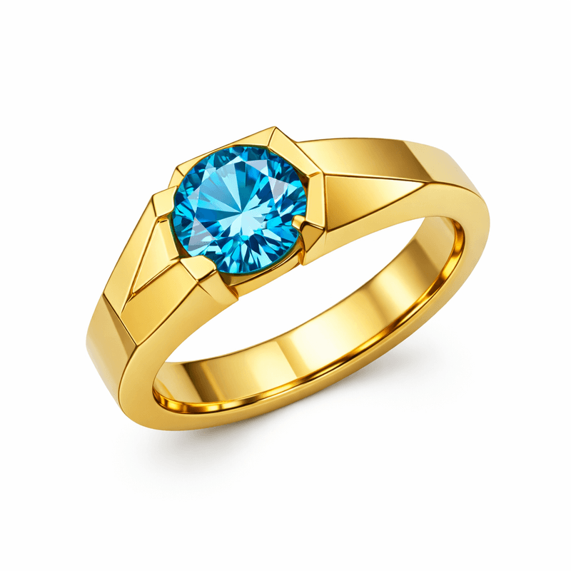 Geometric Birthstone Zircon Ring: the Modern Trend of Gold Plated Stainless Steel Rings