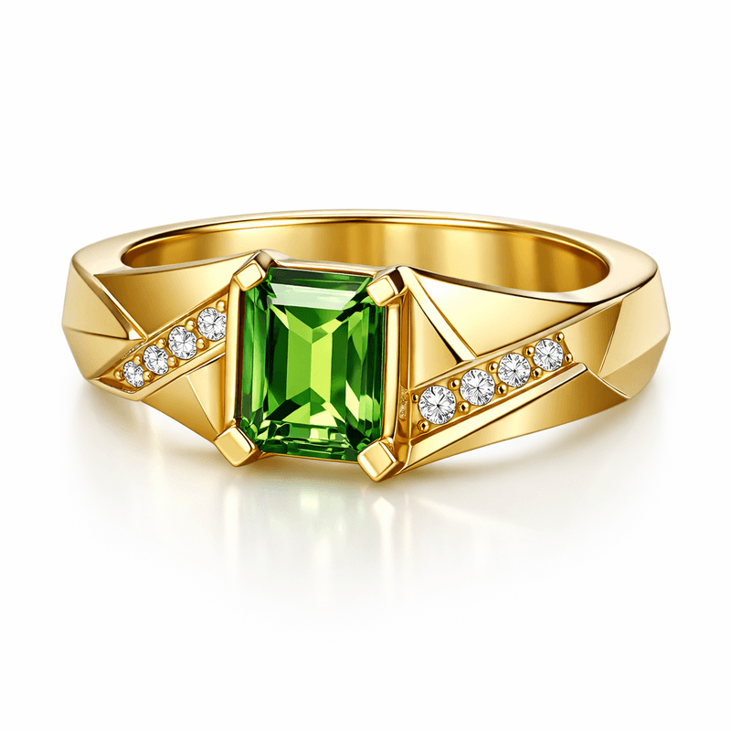Geometric Zircon Gold Plated Ring: with Modern Stainless Steel Birthstone OEM/ODM Guide