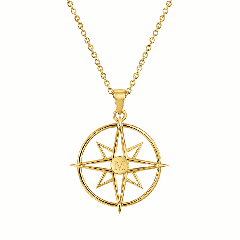 Geometric Hollow 18k Gold Stainless Steel Compass Pendant Necklace OEM/ODM Sourcing Guide