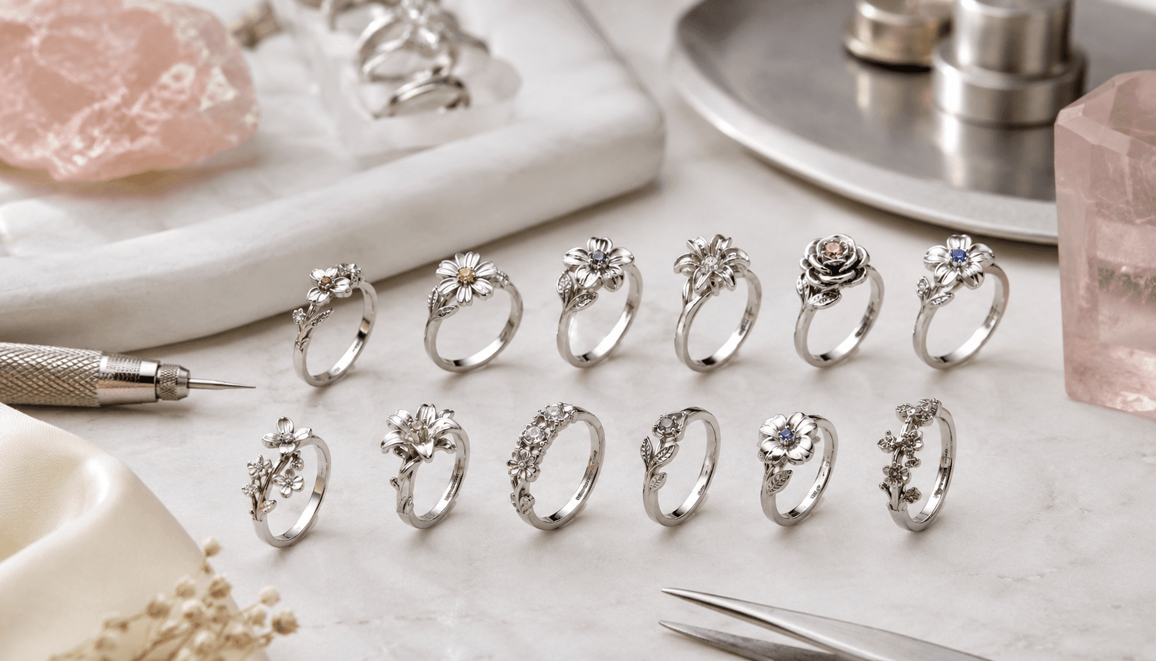 Seasonal Elegance: Exclusive Custom Birth Flower Rings for Every Occasion