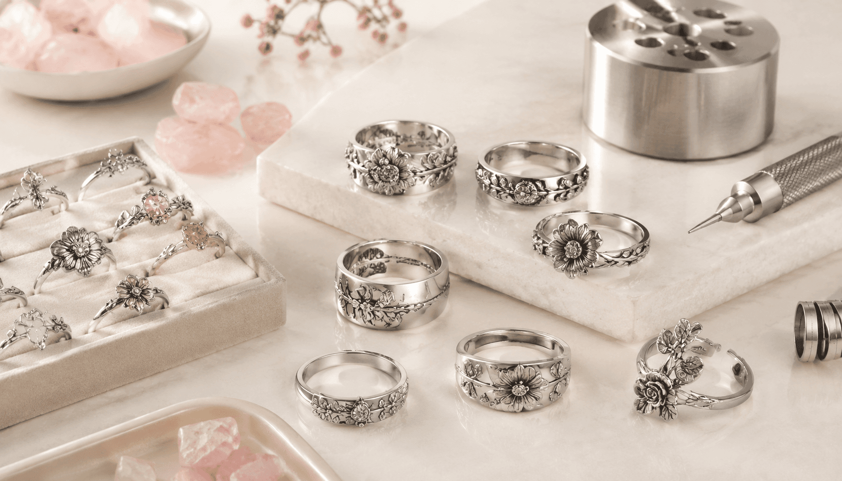 Timeless Moments: Holiday & Seasonal Birth Flower Rings in Steel