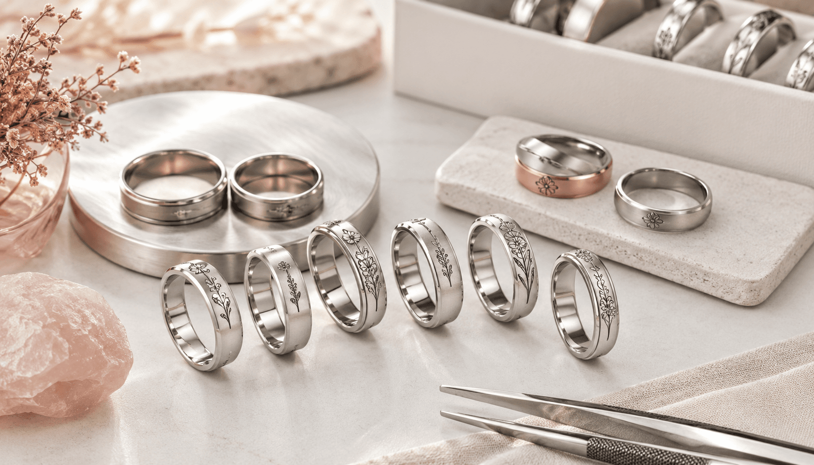 Timeless Treasures: Custom Stainless Steel Birth Flower Rings for Every Season