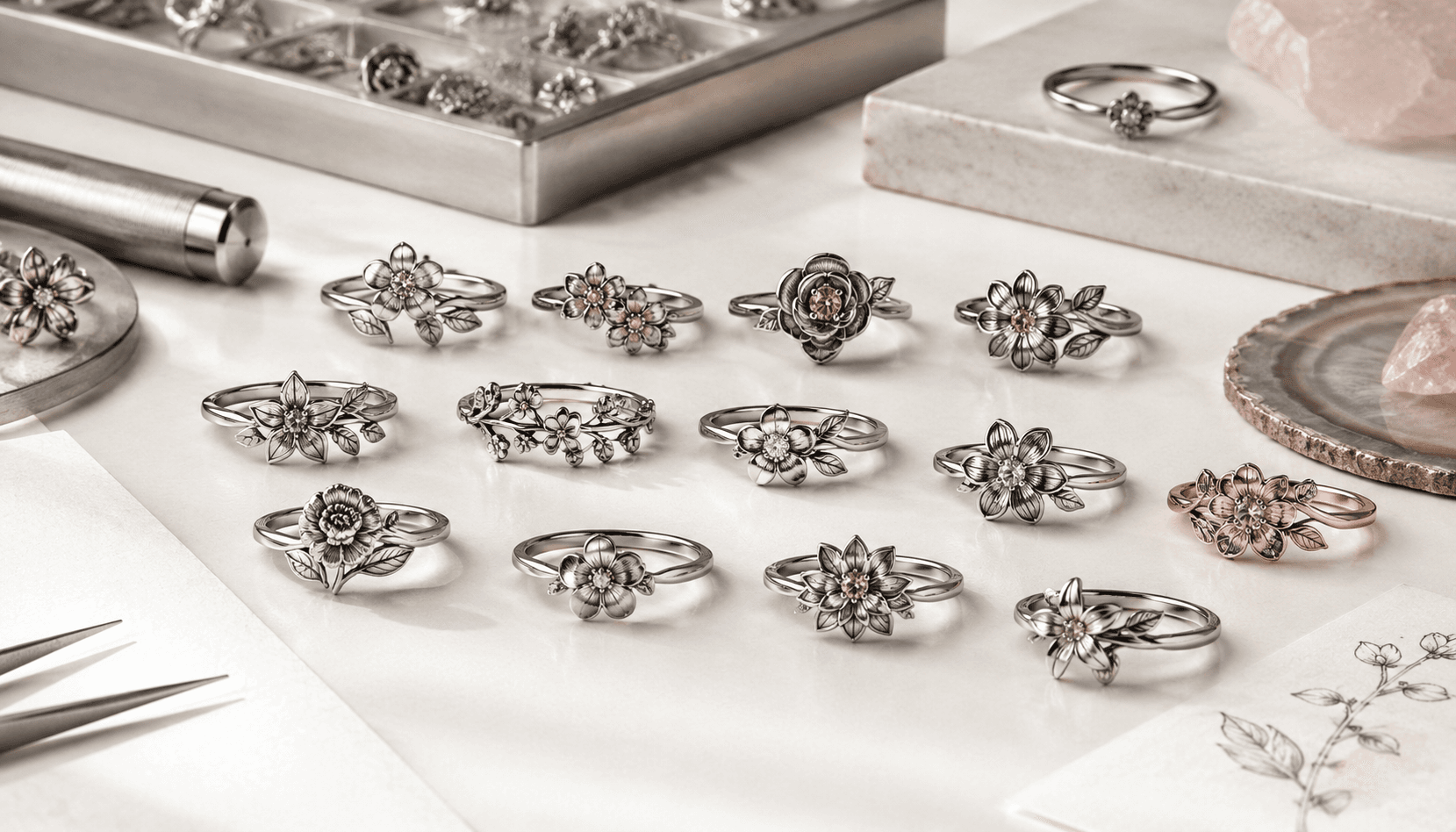 Timeless Blooms: Holiday & Seasonal Birth Flower Ring Collections