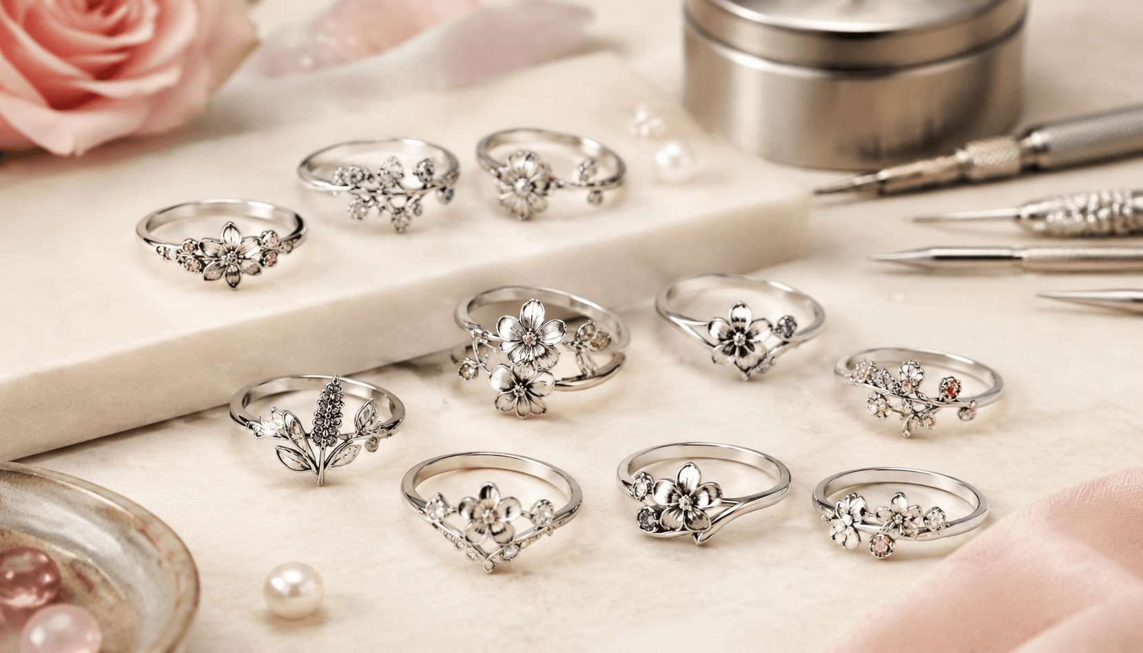 Festive Elegance: Exclusive Birth Flower Rings for Every Occasion