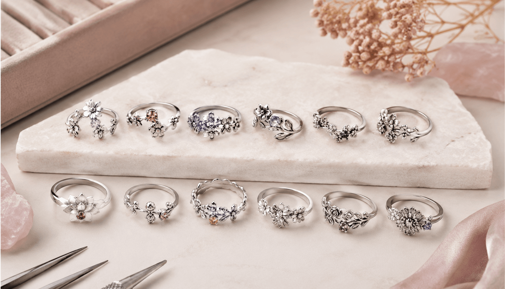 Festive Flourish: Birth Flower Rings Reimagined