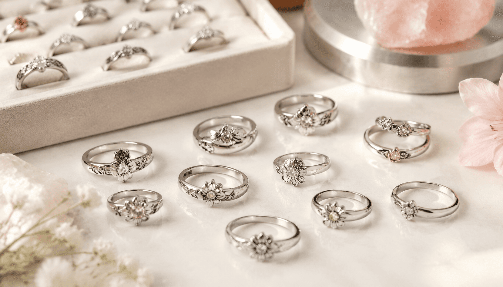 Exclusive Seasonal & Holiday Stainless Steel Birth Flower Rings