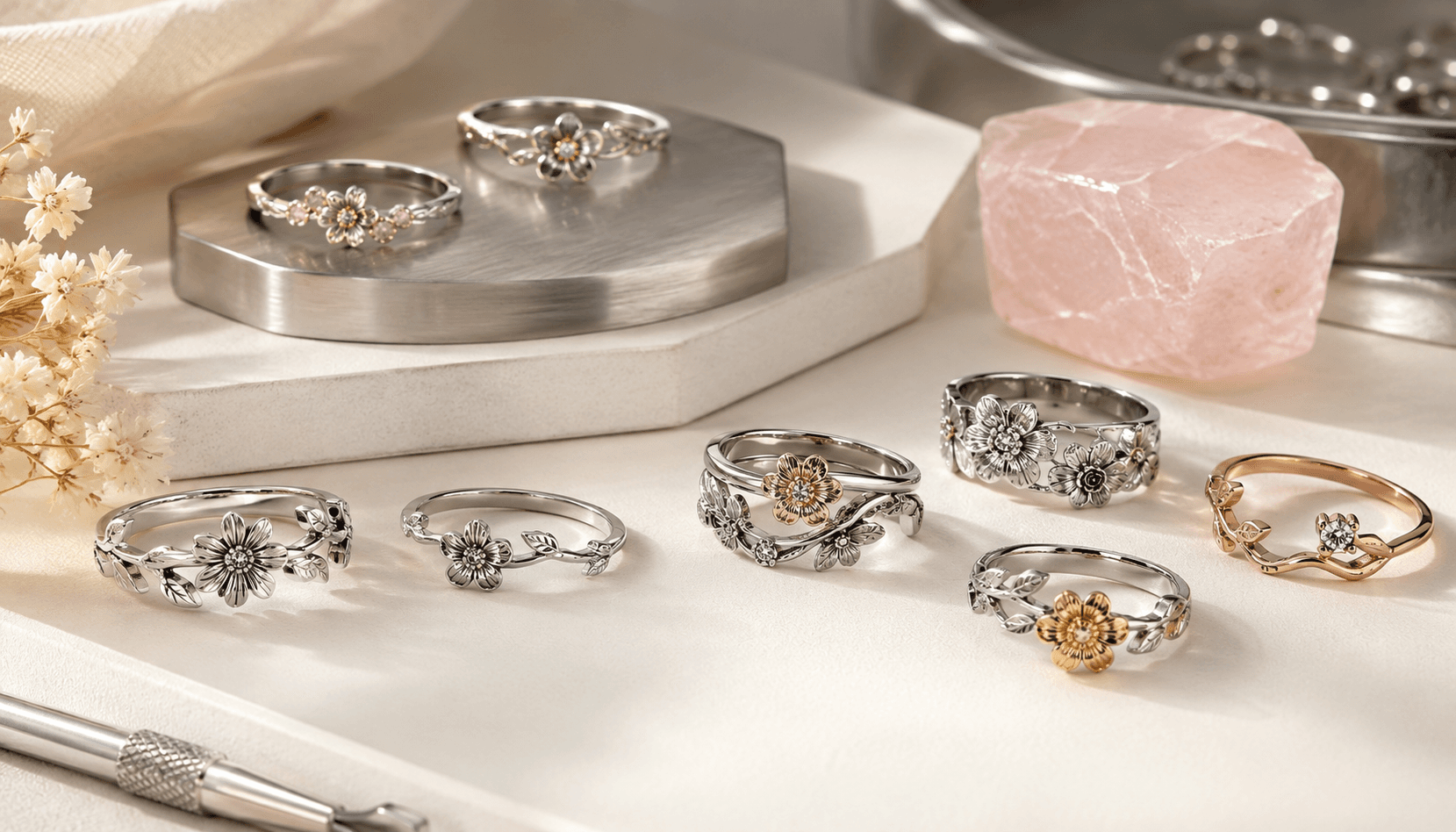 Festive Flourish: Limited Edition Birth Flower Rings