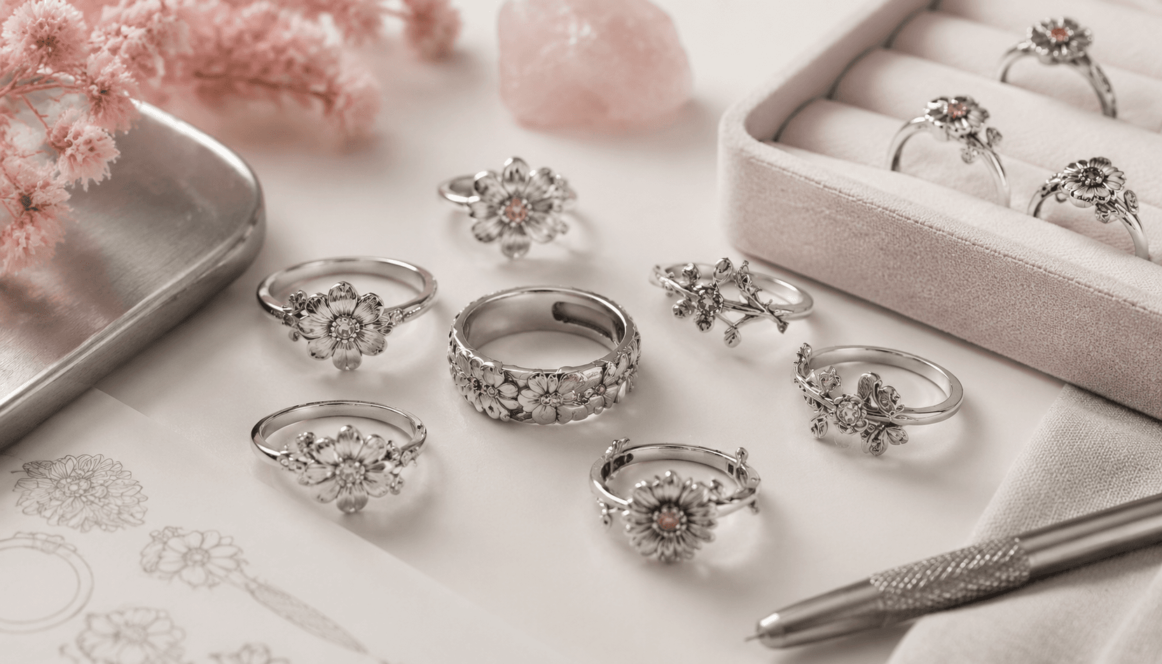 Floral Moments in Time: Festive Birth Flower Rings