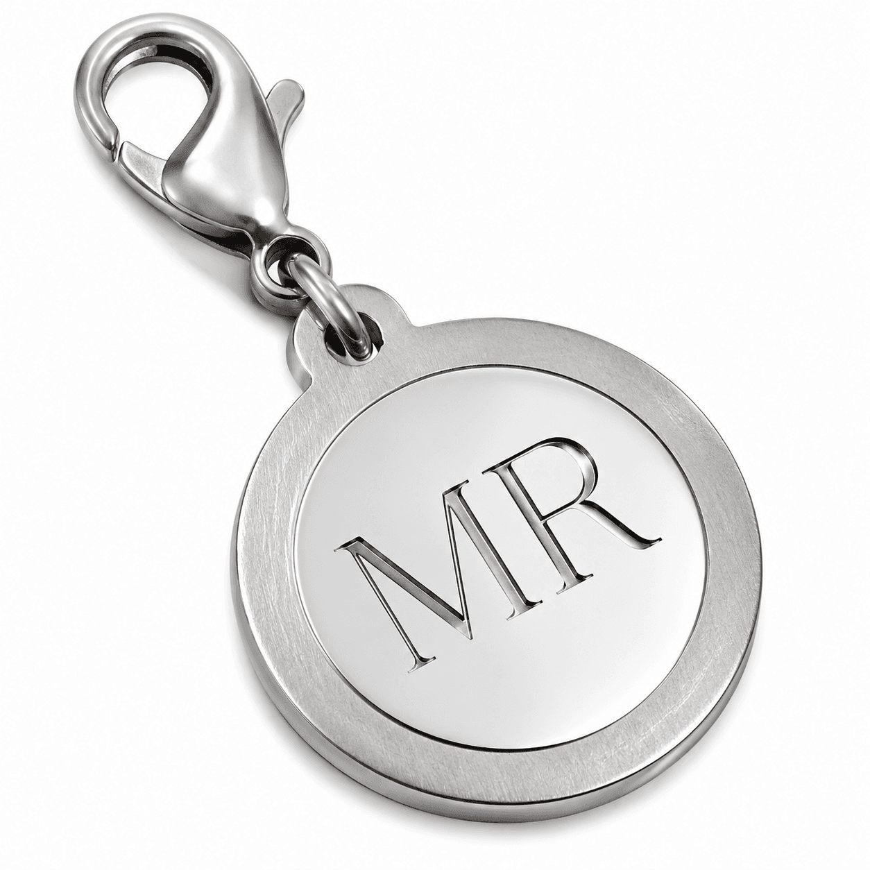 Monogram Orbit Circle Charm 316L Stainless Steel 16 25mm