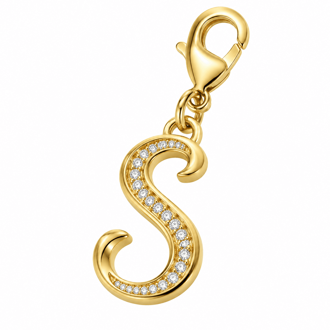 TwistLetter 316L Colgante Charm Inicial Escultural Bicolor