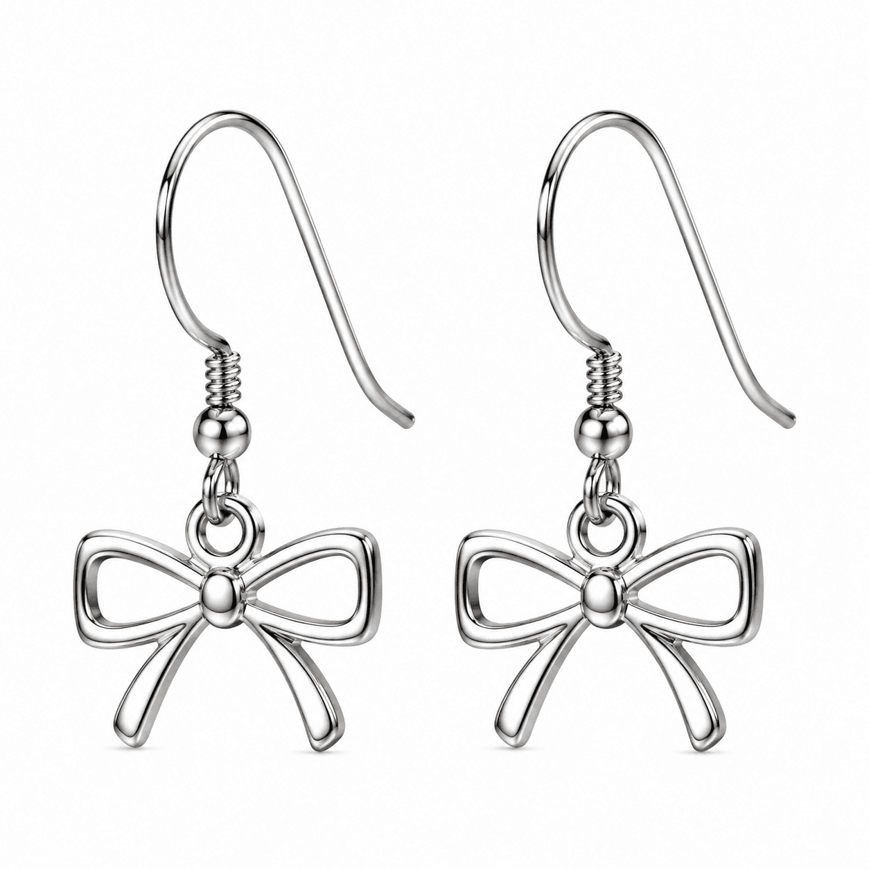BowCut Circle Earring Stainless Steel Stud Earrings