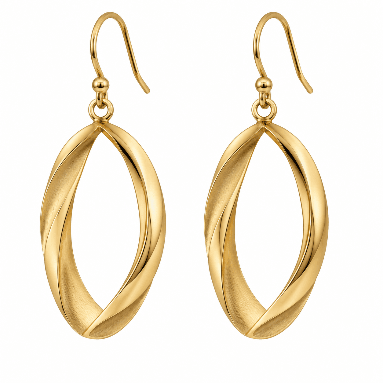 Aurora Galaxy Spiral Gold Hoop Earrings