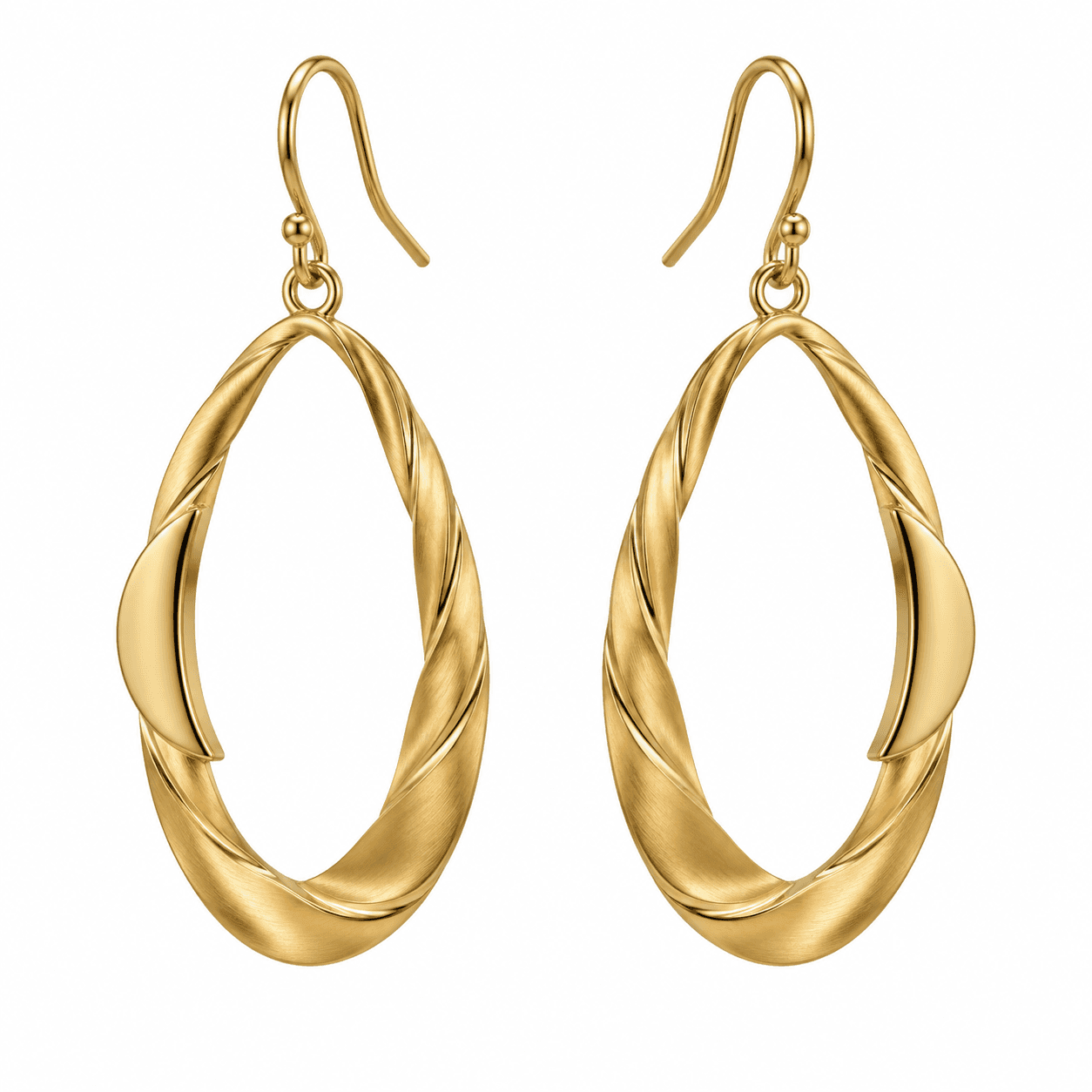 Liquid Orbit Twist 316L Stainless Steel Hoop Earrings