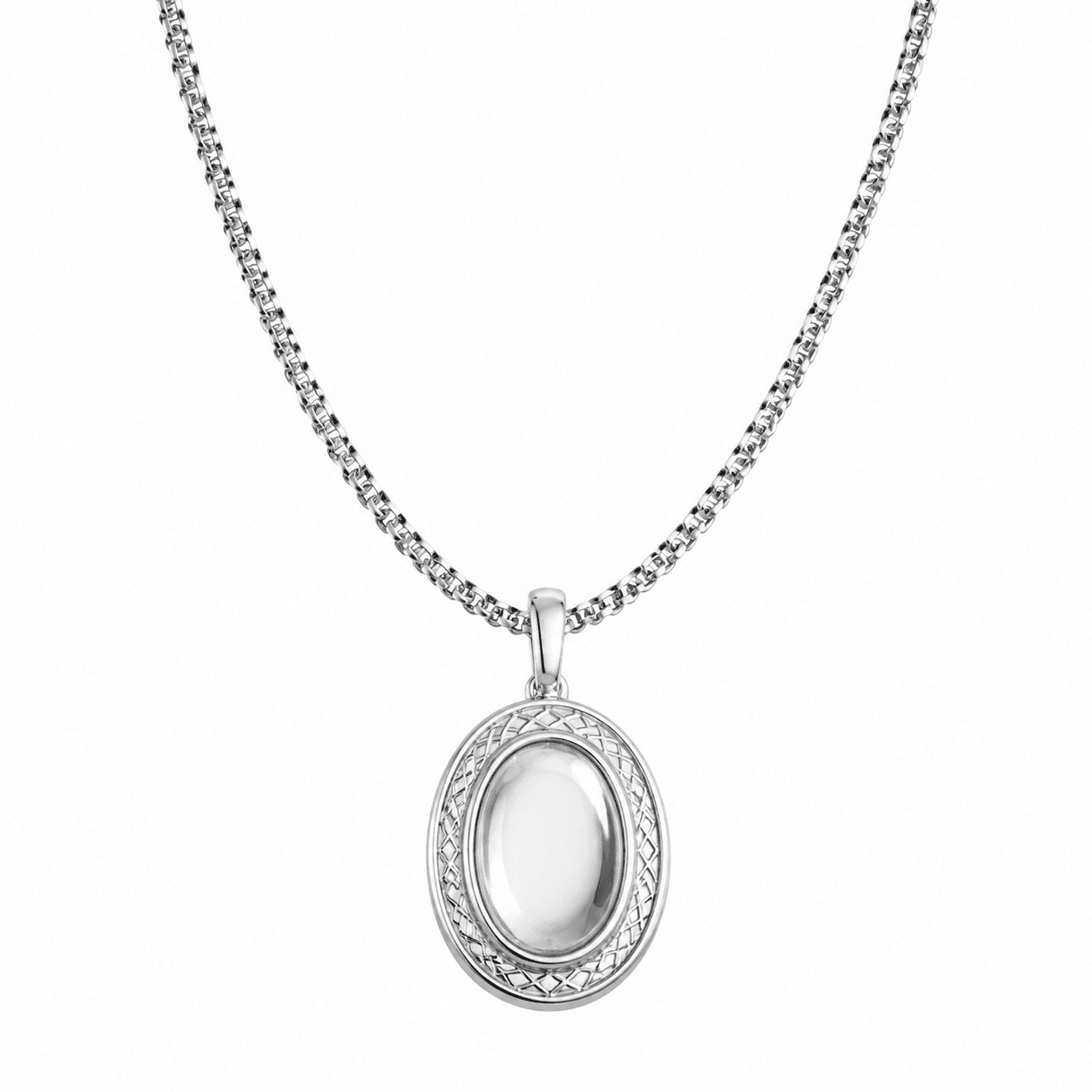 Obsidian Ember Oval Bezel Necklace