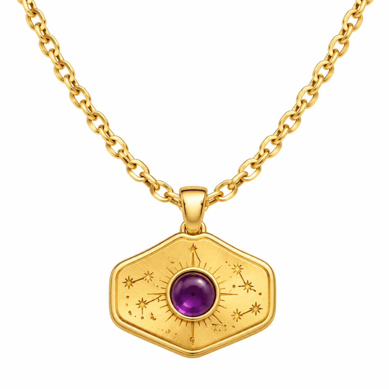 Collar con charm de piedra de nacimiento de ginkgo lunar