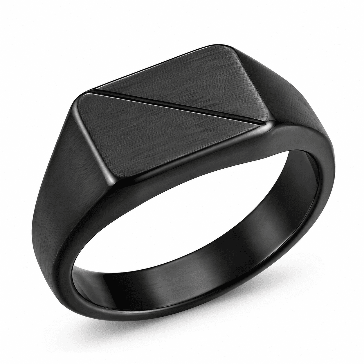 Anillo de Acero Inoxidable 316L Forjado con Torsión Obsidiana