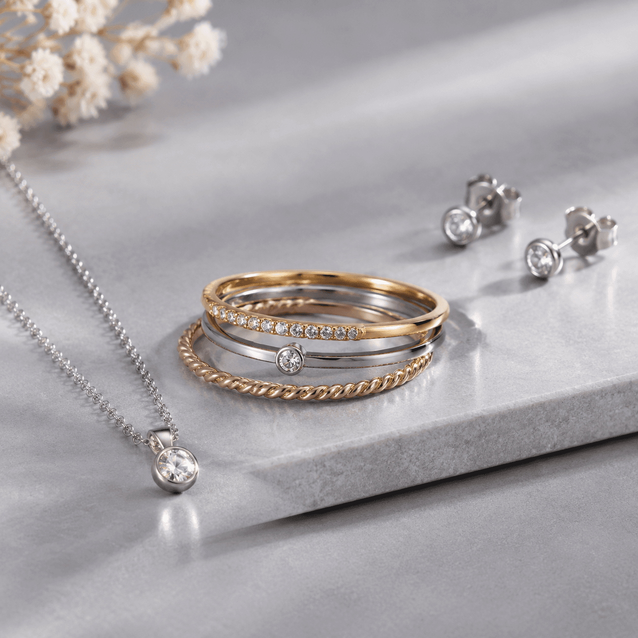 Science of minimalist dainty stainless steel stacking ring
