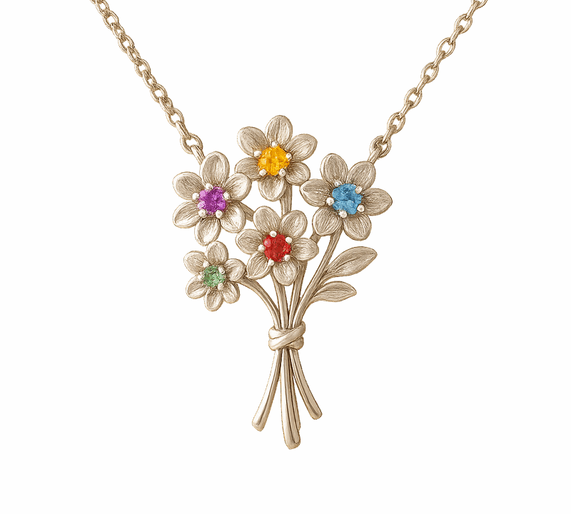 Boost Your Jewelry Brand with Custom Birthstone Flower Bouquet Necklaces and Personalized Designs for Wholesale Success
