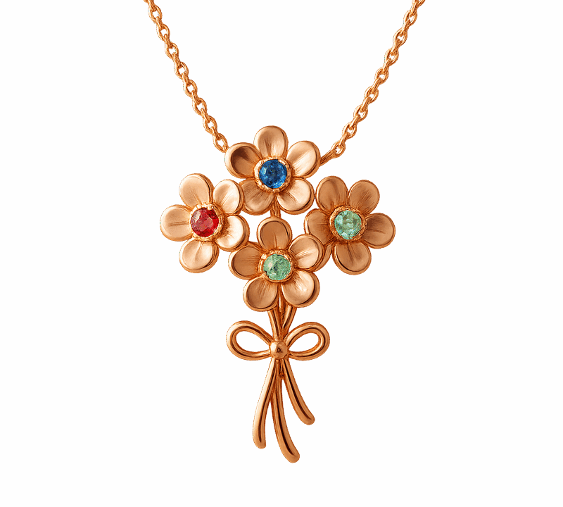 Boost Your Jewelry Business with Custom Birthstone Bouquet Necklaces: OEM Rose Gold Flower Charms & More