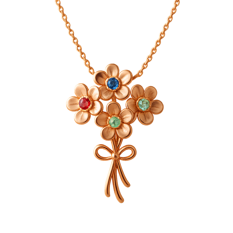 Boost Your Jewelry Business with Custom Birthstone Bouquet Necklaces: OEM Rose Gold Flower Charms & More