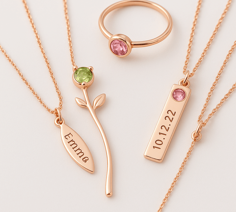 ** "Custom Birthstone Rose Gold Necklace: The Latest Trend in Personalized Jewelry for Wholesale Manufacturing" **