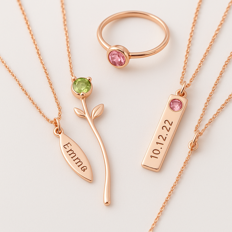 ** "Custom Birthstone Rose Gold Necklace: The Latest Trend in Personalized Jewelry for Wholesale Manufacturing" **