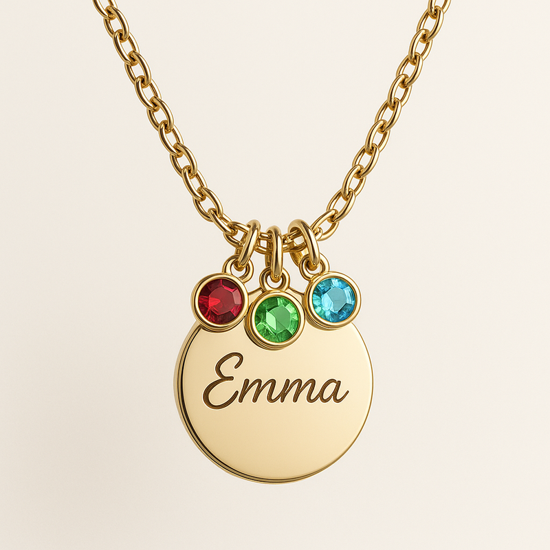 :**
Custom
Custom Birthstone Birthstone Gold Charm Gold Charm Necklace Trends Necklace: Boost Business with Trendy: Boost, Durable, and Customizable Jewelry DesignsWholesale Sales with Durable Stainless Steel Designs