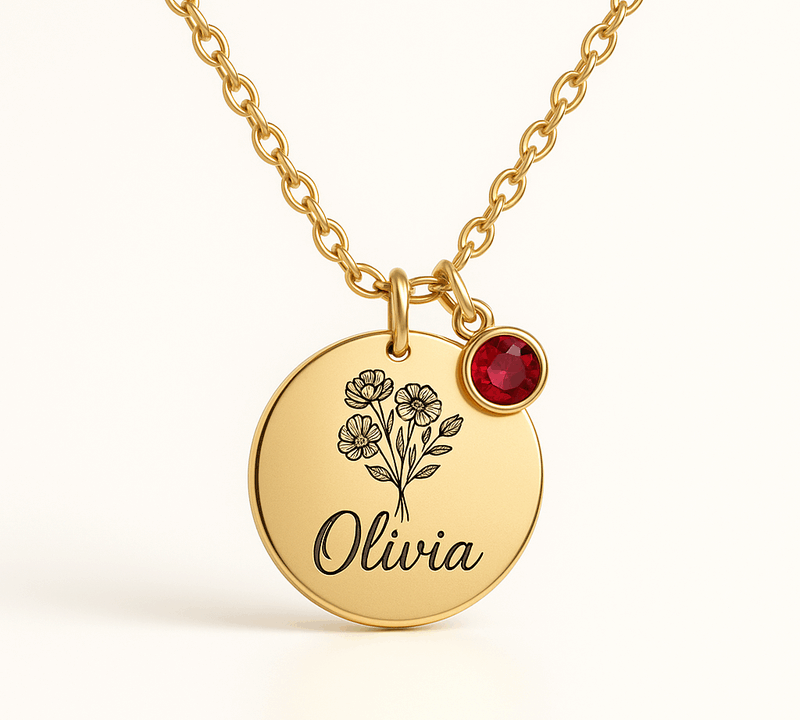 Custom Birth Month Flower Birthstone Necklace: High-Margin Wholesale Jewelry with Personalized Design Options