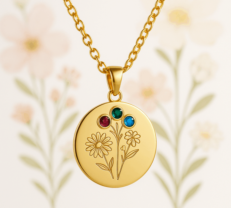 Custom Birth Month Flower Necklace Trends: OEM Opportunities in Gold Charm & Birthstone Bouquet Jewelry