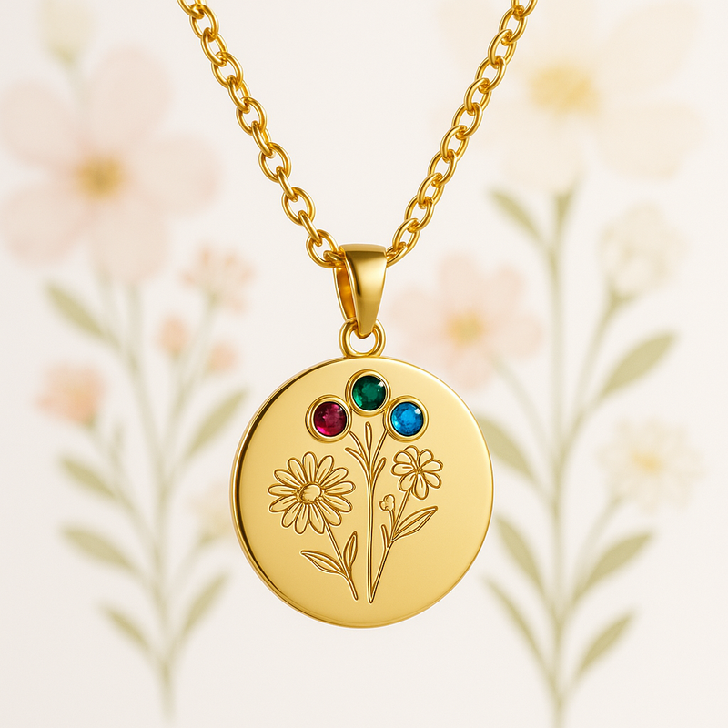 Custom Birth Month Flower Necklace Trends: OEM Opportunities in Gold Charm & Birthstone Bouquet Jewelry