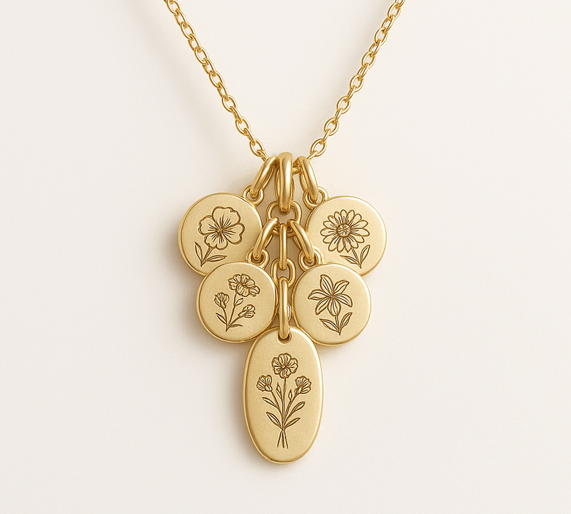 Custom Birth Month Flower Necklace: The Perfect Gold Charm Bouquet Necklace for Your Business Growth**