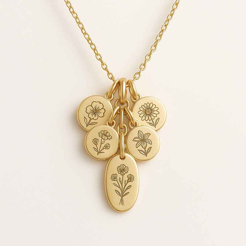 Custom Birth Month Flower Necklace: The Perfect Gold Charm Bouquet Necklace for Your Business Growth**