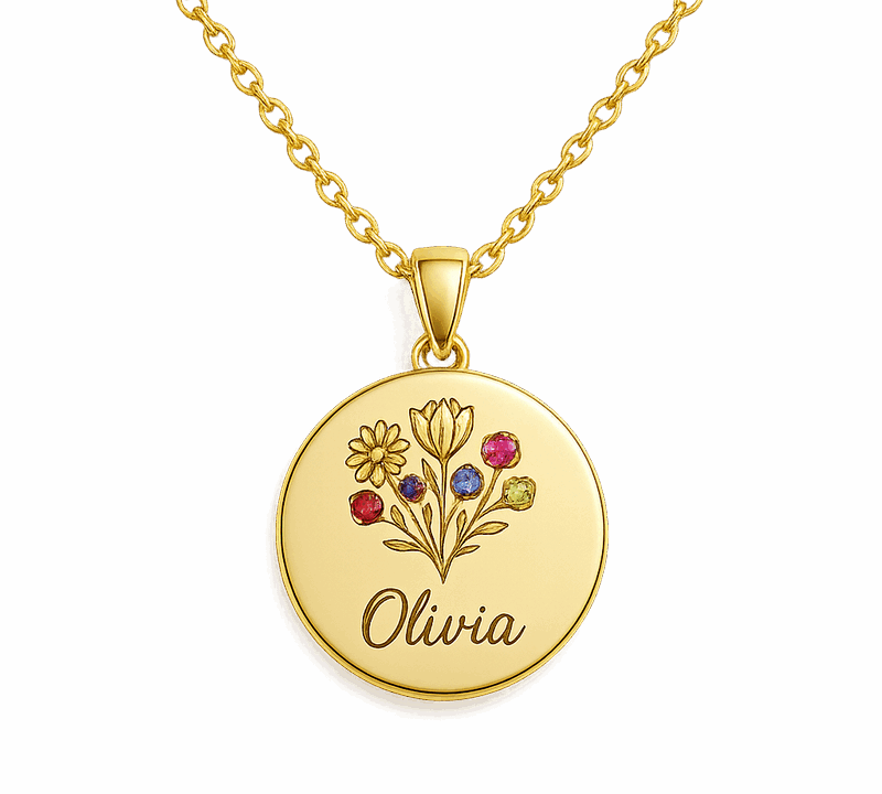 Custom Birthstone Charm Necklace Manufacturing: Unlocking Wholesale Opportunities with Gold Charm Birthstone Bouquet and Personalized Birth Month Flower Necklaces