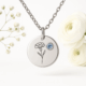 Custom Birth Month Flower Birthstone Necklace: Boost Jewelry Business with Low MOQ Customization & Durable Stainless Steel