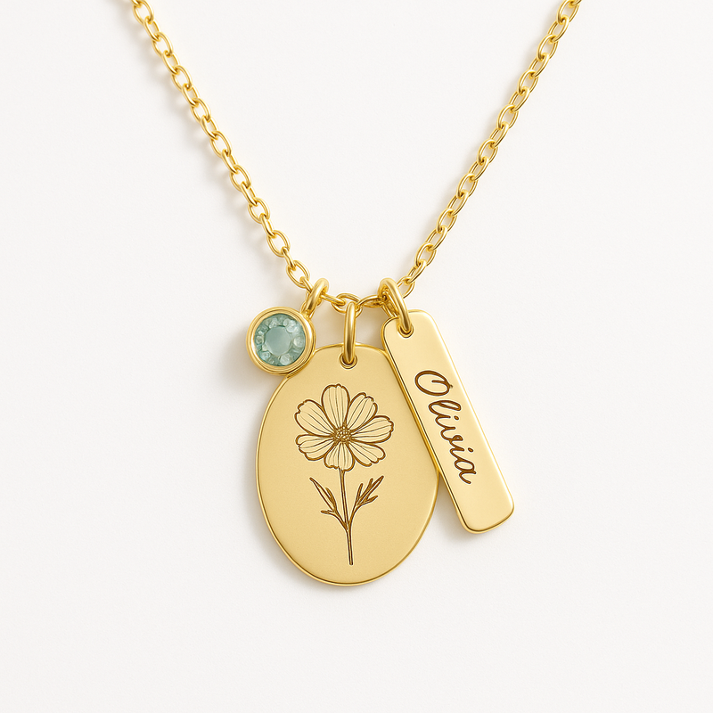 Boost Your Jewelry Business with Custom Birth Flower Birthstone Necklace: Low MOQ & High-Demand Designs