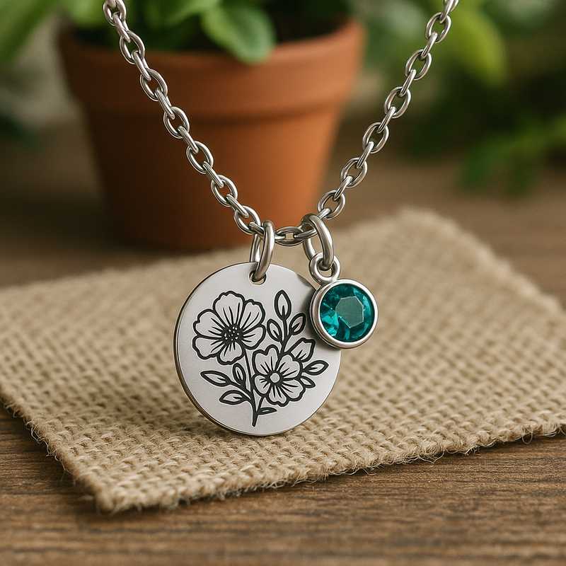 Custom Birthstone Charm Necklace Stainless Steel Guide Custom Birthstone Charm Necklace Stainless Steel Guide - 特色图片