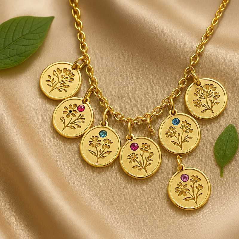 Custom Birthstone Gold Charm Necklace Materials Guide Custom Birthstone Gold Charm Necklace Materials Guide - 特色图片