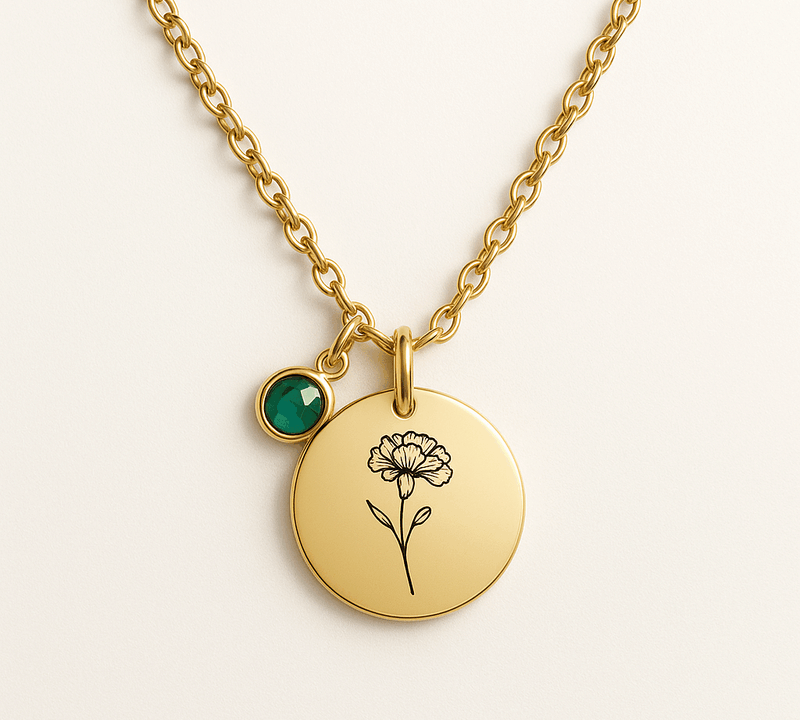 Boost Your Jewelry Business with Custom Birth Month Flower Necklaces: Gold Charm Birthstone and Personalized Flower Birthstone Options