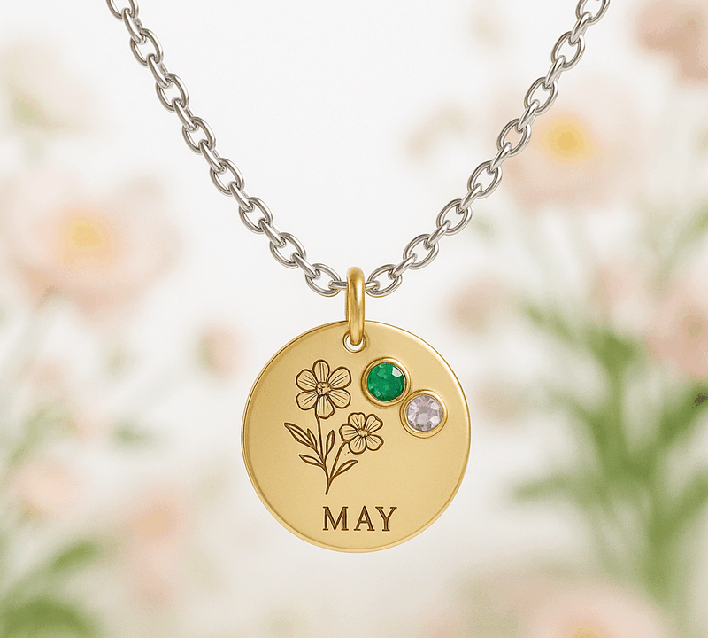 Custom Birth Month Flower Birthstone Necklace: Boost Jewelry Business with Personalized Gold Charm Bouquet Designs