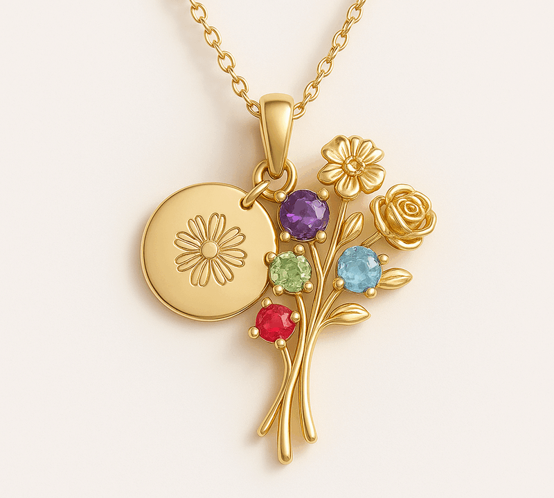 Boost Business Growth with Custom Birthstone Bouquet Necklace Manufacturing: Low MOQ, Quality, and OEM Design Services