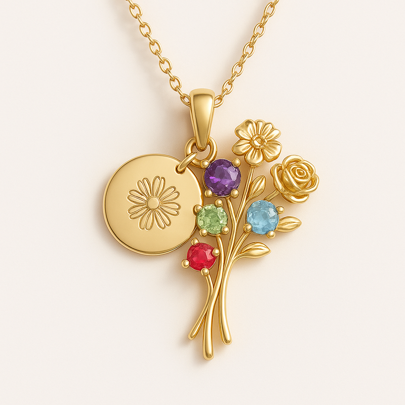 Boost Business Growth with Custom Birthstone Bouquet Necklace Manufacturing: Low MOQ, Quality, and OEM Design Services