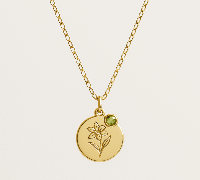 Custom Birth Month Flower Necklace: Boost Your Jewelry Brand with Gold Charm & Birthstone Collections