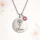 Custom Birth Month Flower Birthstone Necklace: Boost Sales with Personalized Stainless Steel Jewelry Manufacturing