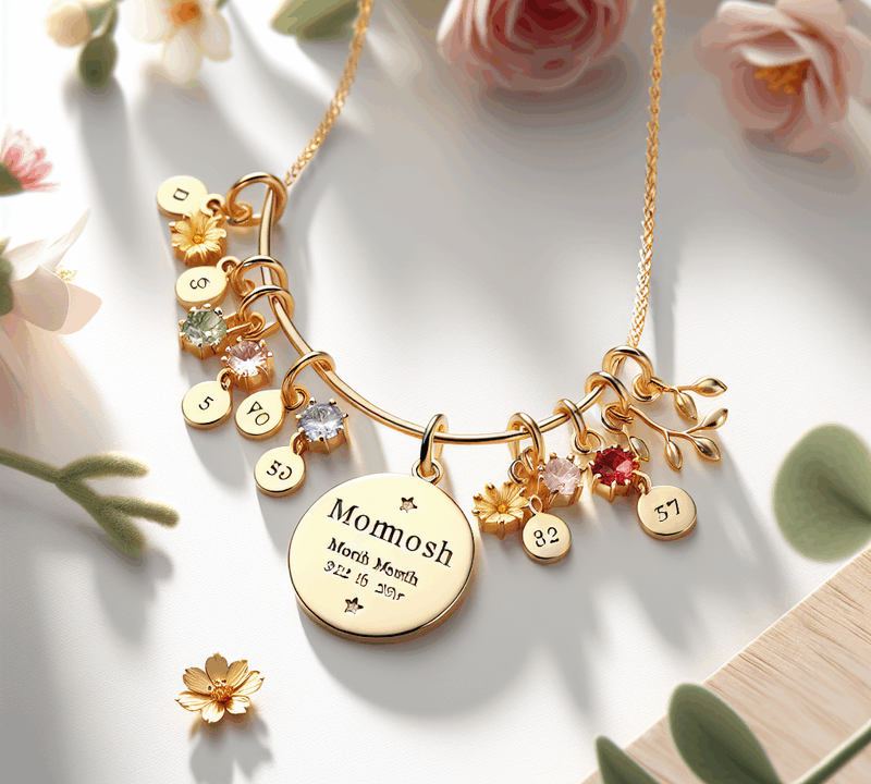 Custom Birth Month Flower Necklace: Personalize Birthstone Charm Jewelry for Wholesale Success