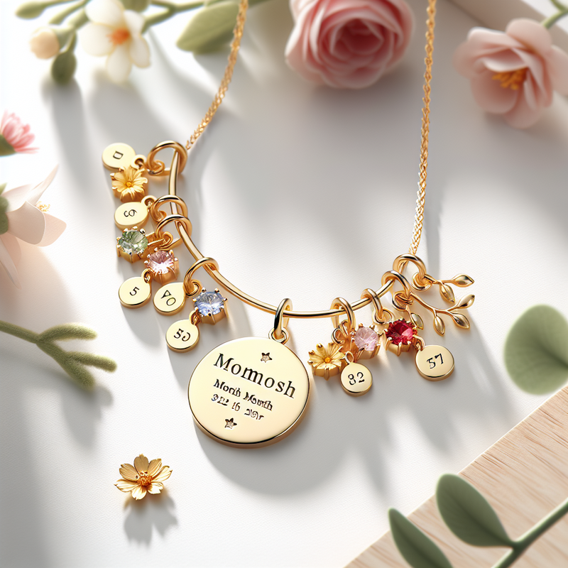 Custom Birth Month Flower Necklace: Personalize Birthstone Charm Jewelry for Wholesale Success