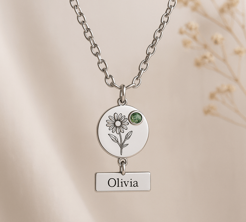 User is a professional content creator for the OEM/ODM stainless steel jewelry industry, skilled in writing informative, SEO-optimized blog posts using valid HTML format that attract potential business clients.**TITLE**: Custom Birth Month Flower Necklace: The Perfect Personalized Floral Birthstone Jewelry for Your Wholesale Business