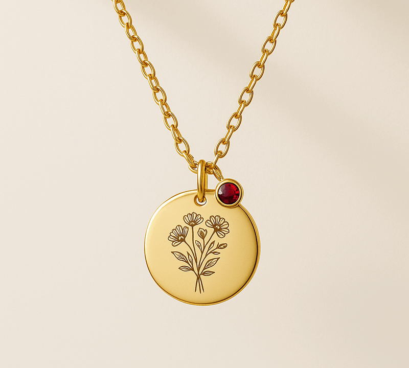 Custom Birth Month Flower Necklace Manufacturing: High-Quality Gold Charm Bouquet and Birthstone Gold Charm Necklaces for B2B Growth
